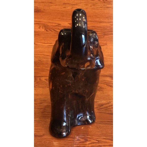 Vintage 1999 Haeger 16.5” Glazed Ceramic Elephant- Brown W/Splashes Of Gold VGC! - Picture 3 of 11